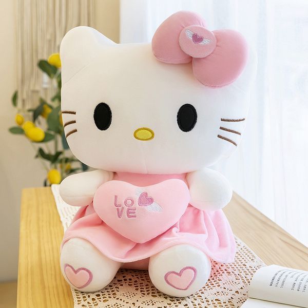 М'яка плюшева іграшка Хеллоу Кітті 45 см, іграшка-подушка Hello Kitty для дітей, Рожева TO-270 фото