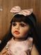 Лялька Реборн Reborn Doll 55 см, вініл-силіконова лялька дівчинка у в бежевому платтячку з повязкою DO-19 фото 4