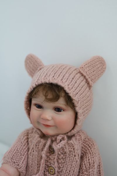 Лялька Реборн Reborn Doll 50 см, реалістична вініл-силіконова дівчинка пупс кучерява в одязі+аксесуари DO-32 фото